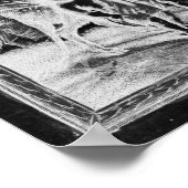 Schwarz-Weiß-Weltkarte (1670) Inverse Poster (Ecke)