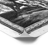 Schwarz-Weiß-Weltkarte (1670) Poster (Ecke)