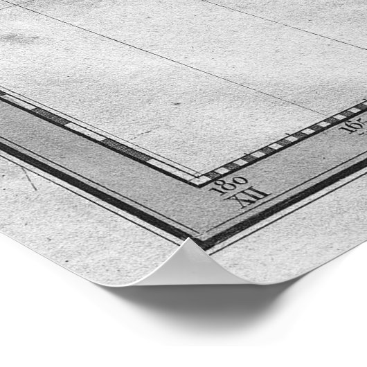 Schwarz-Weiß-Weltkarte (1801) Poster (Ecke)