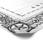 Schwarz-Weiß-Weltkarte (1864) 2 Poster (Ecke)