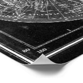 Schwarz-Weiß-Weltkarte (1872) Inverse Poster (Ecke)