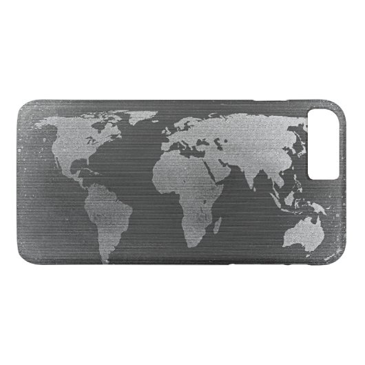 Schwarz-Weiß-Weltkarte Case-Mate iPhone Hülle (Rückseite (Horizontal))