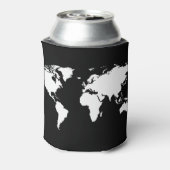 Schwarz-Weiß-Weltkarte Dosenkühler (Kanne Rückseite)