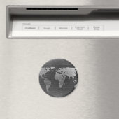 Schwarz-Weiß-Weltkarte Magnet (In Situ (Geschirrspüler))