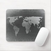 Schwarz-Weiß-Weltkarte Mousepad (Mit Mouse)