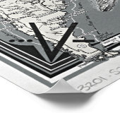 Schwarz-Weiß-Weltkarte - Schlachtkarte Poster (Ecke)