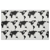 Schwarz-Weiß-Weltkarte Stoff (Fat Quarter (45,7 x 55,9 cm))