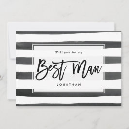 Schwarz-weiß werden Sie mein Trauzeuge-Vorschlagsk Dankeskarte