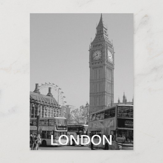 Schwarz-Weiß-Westminster-London-Postkarte Postkarte (Vorderseite)