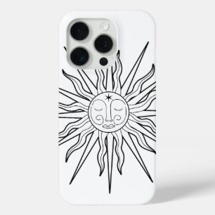 Schwarz-Weiß-whimsical-Sonne-Himmelsastrologie Case-Mate iPhone Hülle