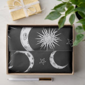 Schwarz & Weiß Whimsical Sun Celestial Geburtstag Seidenpapier (Geschenk)