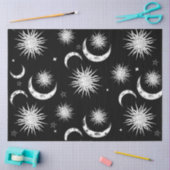 Schwarz & Weiß Whimsical Sun Celestial Geburtstag Seidenpapier (Basteln)