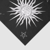 Schwarz & Weiß Whimsical Sun Celestial Geburtstag Seidenpapier (Ausschnitt)