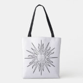 Schwarz-Weiß-Whimsical Sun-Himmelsastrologie Tasche (Rückseite)