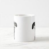 Schwarz-Weiß-Whippet | Niedlich Greyhound Kaffeetasse (Mittel)