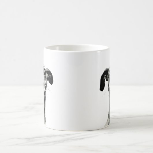 Schwarz-Weiß-Whippet | Niedlich Greyhound Kaffeetasse (Mittel)
