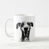 Schwarz-Weiß-Whippet | Niedlich Greyhound Kaffeetasse (Links)