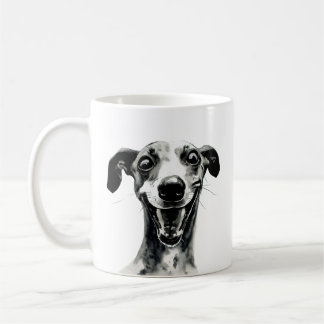 Schwarz-Weiß-Whippet | Niedlich Greyhound Kaffeetasse
