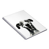 Schwarz-Weiß-Whippet | Niedlich Greyhound Notizblock (Rechte Seite)