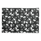 Schwarz-Weiß-Wiederholungsmotiv | Schädelmuster Kissenbezug (Rückseite)