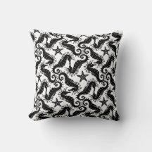 Schwarz-Weiß-Wiederholungsmotiv | Seepferd Muster