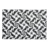 Schwarz-Weiß-Wiederholungsmotiv | Seepferd Muster Kissenbezug (Rückseite)