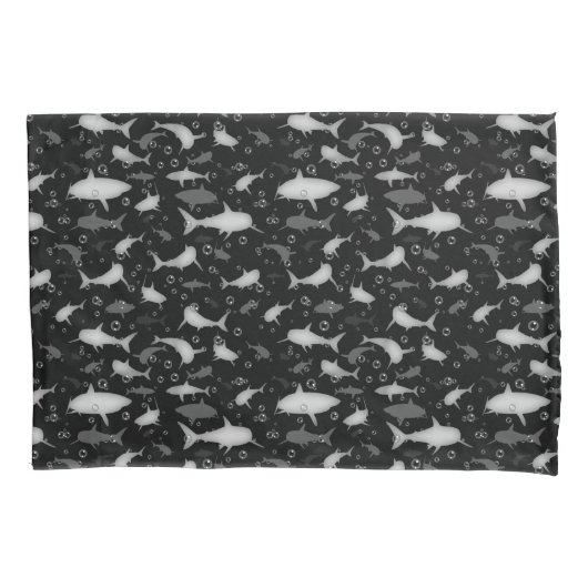 Schwarz-Weiß-Wiederholungsmotiv | Shark Pattern Kissenbezug (Vorderseite)