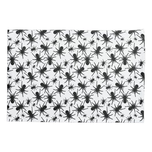 Schwarz-Weiß-Wiederholungsmotiv | Spinnmuster Kissenbezug (Rückseite)