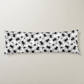 Schwarz-Weiß-Wiederholungsmotiv | Spinnmuster Seitenschläferkissen (Rückseite)