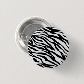 Schwarz-Weiß-Wild-Zebra-Safari-Tierausdruck Button (Vorne & Hinten)