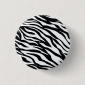 Schwarz-Weiß-Wild-Zebra-Safari-Tierausdruck Button (Vorderseite)