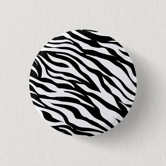 Schwarz-Weiß-Wild-Zebra-Safari-Tierausdruck Button (Vorderseite)