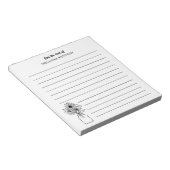 Schwarz-Weiß-Wildblume am Schreibtisch Notizblock (angewinkelt)