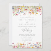 Schwarz-Weiß-Wildblume Einladung (Vorderseite)