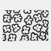 Schwarz-Weiß-Wildblume Modernes Design Geschirrtuch (Horizontal)