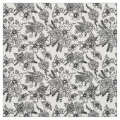 Schwarz-Weiß-Wildblume Stoff (Muster)