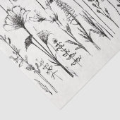 Schwarz-Weiß-Wildblumen für Dekoupage oder Geschen Seidenpapier (Detail)