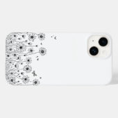 Schwarz-Weiß-Wildblumen-iPhone-14-Hüllen Case-Mate iPhone Hülle (Rückseite (Horizontal))