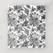 Schwarz-Weiß-Wildblumen Klappende Platzkarte (Innenseite Aufgefaltet)