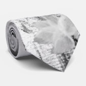 Schwarz-Weiß-Wildblumen Krawatte (Gerollt)