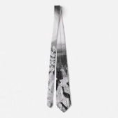 Schwarz-Weiß-Wildblumen Krawatte (Rückseite)