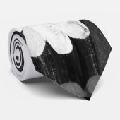 Schwarz-Weiß-Wildblumen Krawatte (Gerollt)