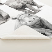 Schwarz & Weiß Wildtierbabys Sherpa Blanket Sherpadecke (3/4)