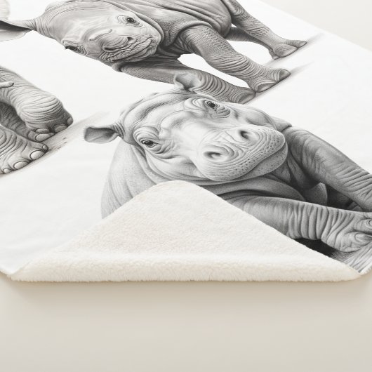 Schwarz & Weiß Wildtierbabys Sherpa Blanket Sherpadecke (3/4)