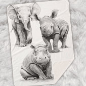 Schwarz & Weiß Wildtierbabys Sherpa Blanket Sherpadecke