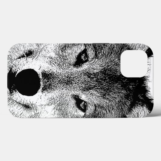 Schwarz & Weiß-Wildwolf-Augen Case-Mate iPhone Hülle (Rückseite (Horizontal))