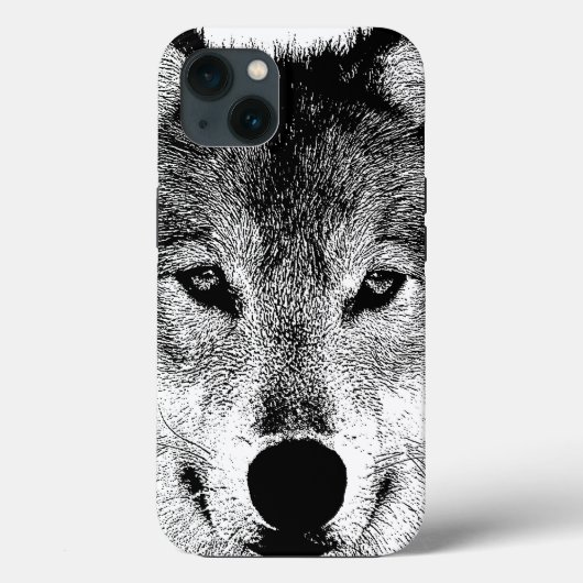 Schwarz & Weiß-Wildwolf-Augen Case-Mate iPhone Hülle (Rückseite)
