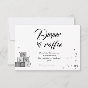 Schwarz-Weiß-Windel-Raffle Einladung