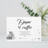 Schwarz-Weiß-Windeln Einladung (Stehend Vorderseite)