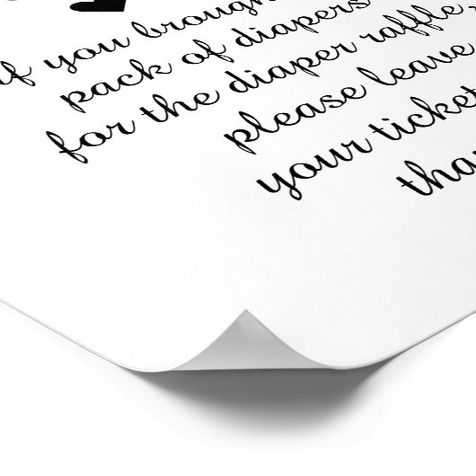 Schwarz-Weiß-Windeln Poster (Ecke)